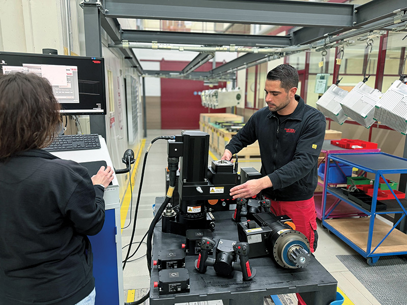 Electronic components moving through production